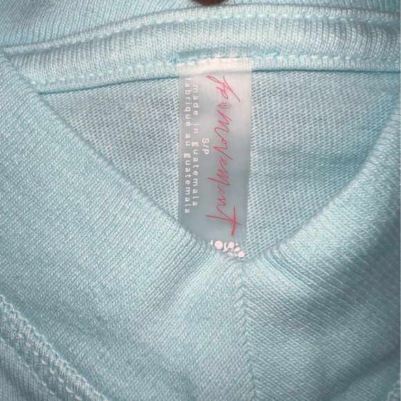 Free People Movement All Star Layer Oversized Long Sleeve Tee Poolside Blue Sz S - Picture 8 of 13